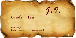 Groó Iza névjegykártya